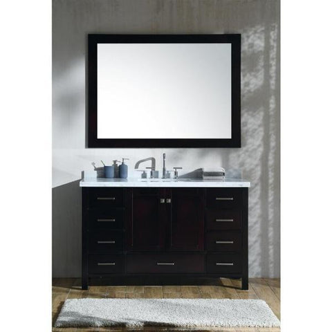 Image of Ariel Cambridge 55" Espresso Modern Rectangle Sink Bathroom Vanity A055S-CWR-ESP