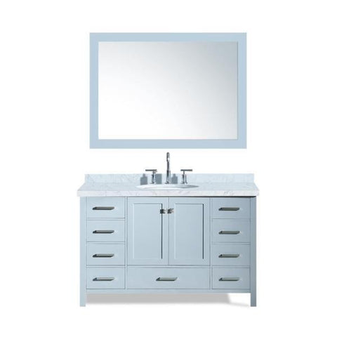 Image of Ariel Cambridge 55" Grey Modern Oval Sink Bathroom Vanity A055S-GRY