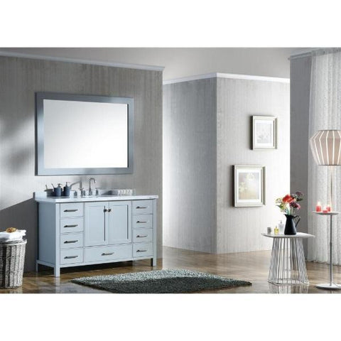Image of Ariel Cambridge 55" Grey Modern Oval Sink Bathroom Vanity A055S-GRY