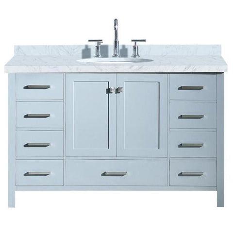 Image of Ariel Cambridge 55" Grey Modern Oval Sink Bathroom Vanity A055S-GRY