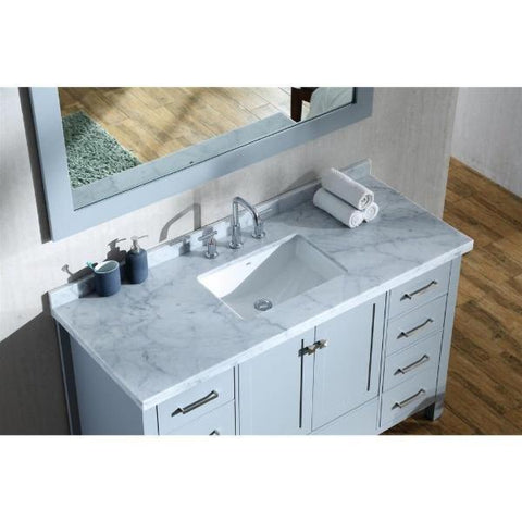 Image of Cambridge 55" Grey Modern Rectangle Sink Bathroom Vanity A055S-CWR-GRY