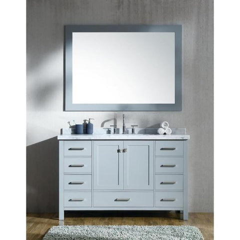 Image of Ariel Cambridge 55" Grey Modern Rectangle Sink Bathroom Vanity A055S-CWR-GRY