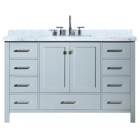 Image of Ariel Cambridge 55" Grey Modern Rectangle Sink Bathroom Vanity A055S-CWR-GRY