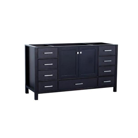 Image of Ariel Cambridge 60" Espresso Transitional Vanity Base Cabinet A061S-BC-ESP A055S-BC-ESP