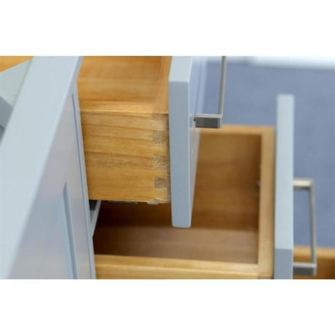 Image of Ariel Cambridge 60" Grey Transitional Double Sink Vanity Base Cabinet A061D-BC-GRY A061D-BC-GRY