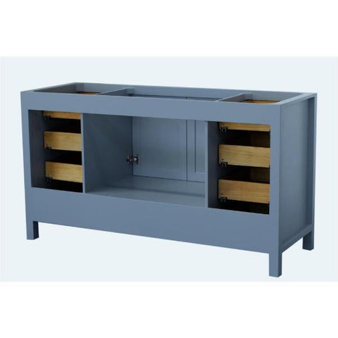 Image of Ariel Cambridge 60" Grey Transitional Vanity Base Cabinet A061S-BC-GRY A061S-BC-ESP
