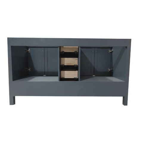 Image of Ariel Cambridge 60" Midnight Blue Transitional Double Sink Base Cabinet A061D-BC-MNB A055S-BC-MNB