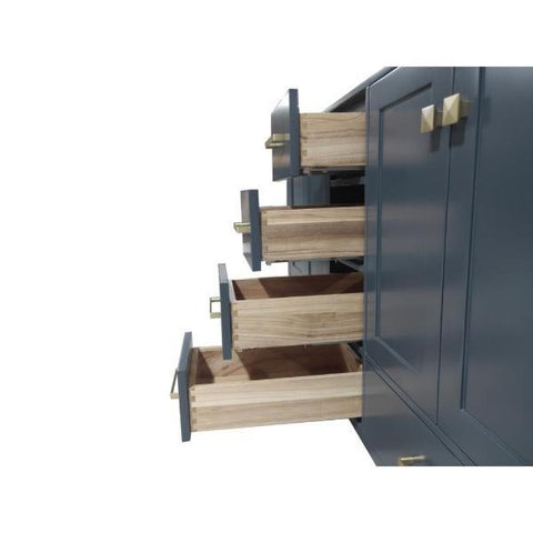 Image of Ariel Cambridge 60" Midnight Blue Transitional Double Sink Base Cabinet A061D-BC-MNB A055S-BC-MNB