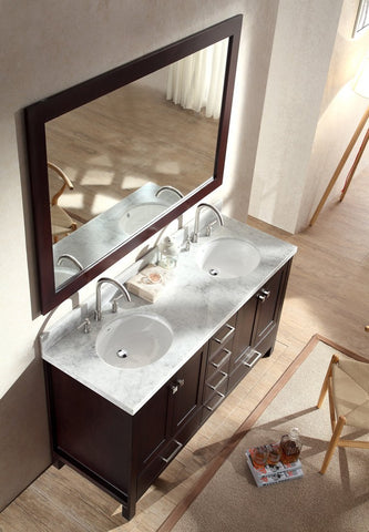Image of Ariel Cambridge 61" Double Sink Vanity Set in Espresso A061D-ESP