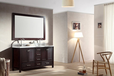 Image of Ariel Cambridge 61" Double Sink Vanity Set in Espresso A061D-ESP
