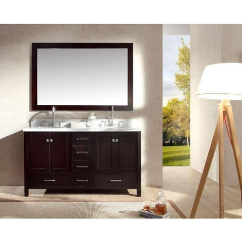 Image of Ariel Cambridge 61" Espresso Modern Double Oval Sink Vanity A061D-ESP