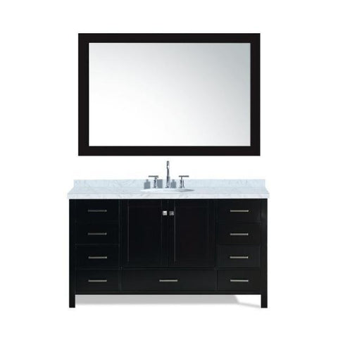 Image of Ariel Cambridge 61" Espresso Modern Oval Sink Bathroom Vanity A061S-ESP