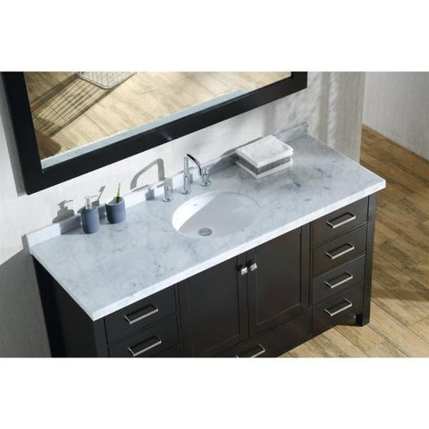 Image of Ariel Cambridge 61" Espresso Modern Oval Sink Bathroom Vanity A061S-ESP