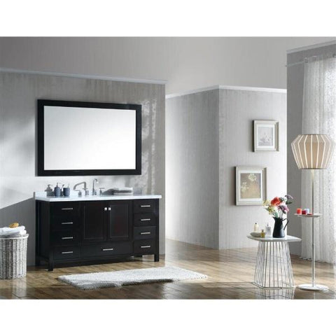 Image of Ariel Cambridge 61" Espresso Modern Oval Sink Bathroom Vanity A061S-ESP