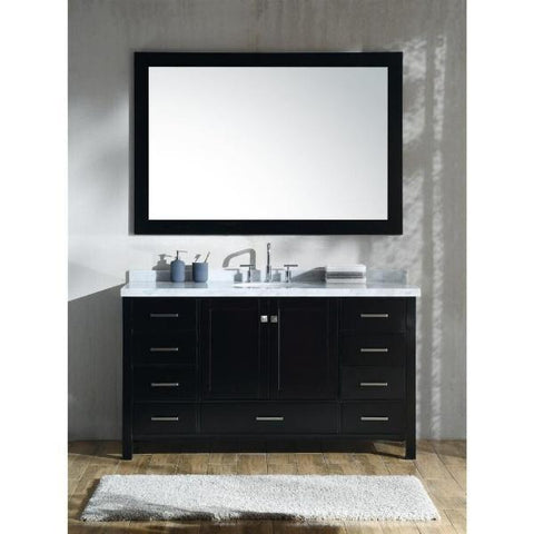 Image of Ariel Cambridge 61" Espresso Modern Oval Sink Bathroom Vanity A061S-ESP