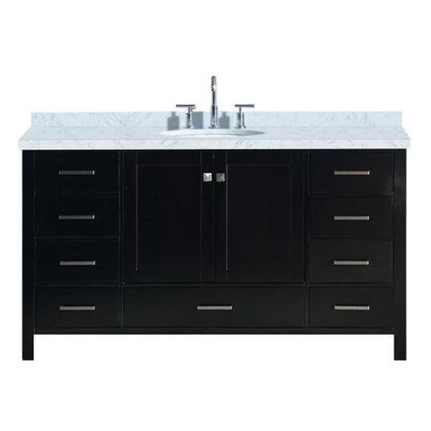 Image of Ariel Cambridge 61" Espresso Modern Oval Sink Bathroom Vanity A061S-ESP
