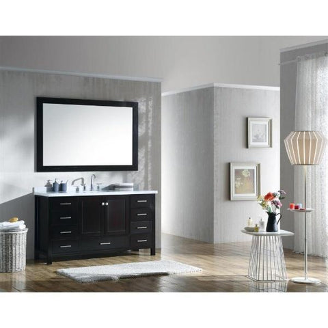 Image of Ariel Cambridge 61" Espresso Modern Rectangle Sink Bathroom Vanity A061S-CWR-ESP
