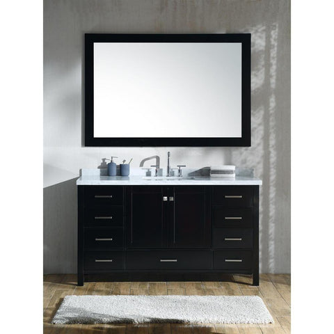 Image of Ariel Cambridge 61" Espresso Modern Rectangle Sink Bathroom Vanity A061S-CWR-ESP