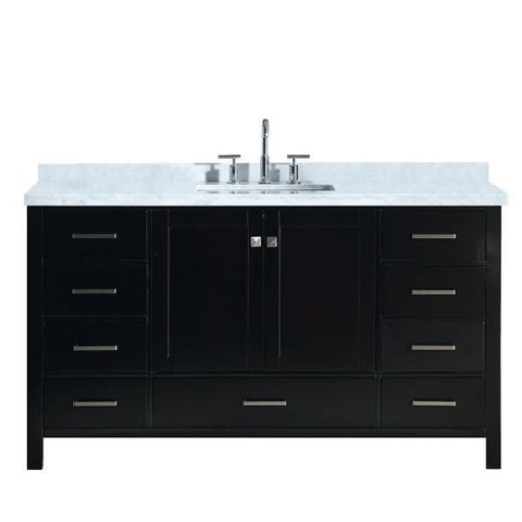 Image of Ariel Cambridge 61" Espresso Modern Rectangle Sink Bathroom Vanity A061S-CWR-ESP