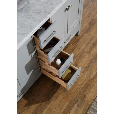 Image of Ariel Cambridge 61" Grey Modern Double Rectangle Sink Vanity A061D-CWR-GRY