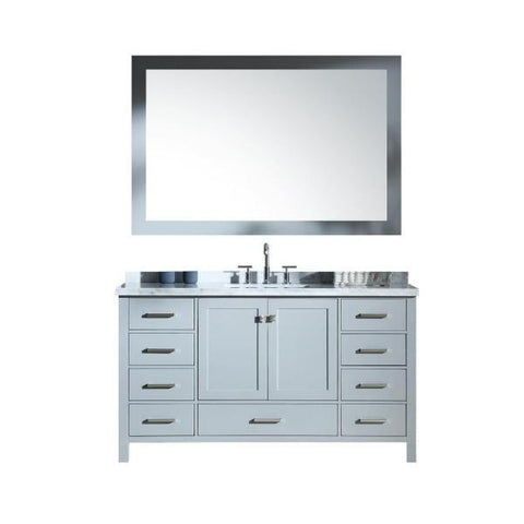 Image of Ariel Cambridge 61" Grey Modern Rectangle Sink Bathroom Vanity A061S-CWR-GRY
