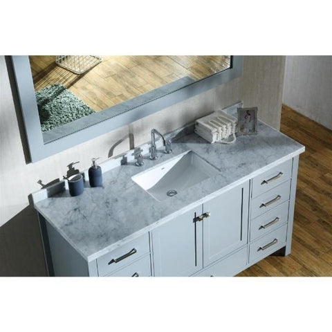 Image of Ariel Cambridge 61" Grey Modern Rectangle Sink Bathroom Vanity A061S-CWR-GRY