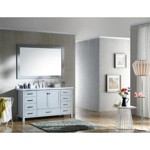 Image of Ariel Cambridge 61" Grey Modern Rectangle Sink Bathroom Vanity A061S-CWR-GRY