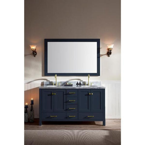 Image of Ariel Cambridge 61" Midnight Blue Modern Double Oval Sink Vanity A061D-MNB