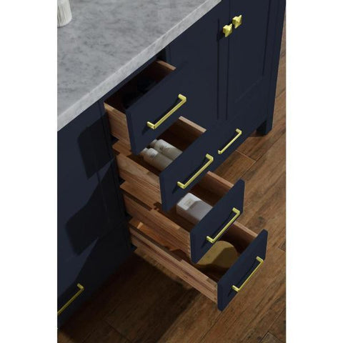 Image of Ariel Cambridge 61" Midnight Blue Modern Double Rectangle Sink Vanity A061D-CWR-MNB