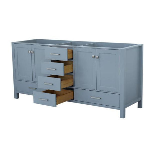 Image of Ariel Cambridge 72" Grey Transitional Vanity Base Cabinet A073D-BC-GRY A073D-BC-ESP