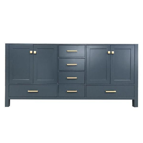 Image of Ariel Cambridge 72" Midnight Blue Transitional Double Sink Base Cabinet A073D-BC-MNB A073D-BC-MNB