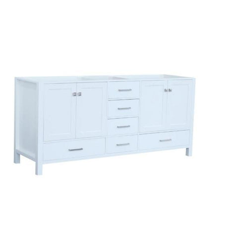 Image of Ariel Cambridge 72" White Transitional Vanity Base Cabinet A073D-BC-WHT A073D-BC-ESP