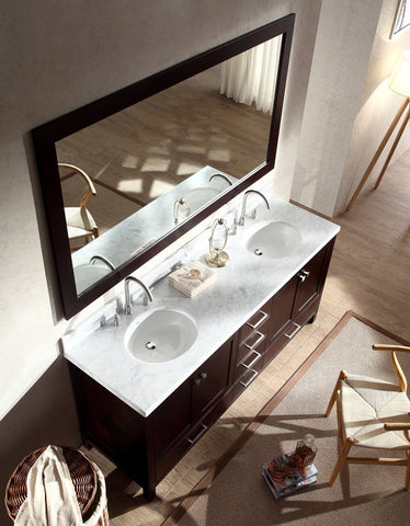 Image of Ariel Cambridge 73" Double Sink Vanity Set in Espresso A073D-ESP