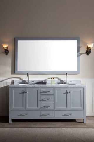 Image of Ariel Cambridge 73" Double Sink Vanity Set in Grey A073D-GRY