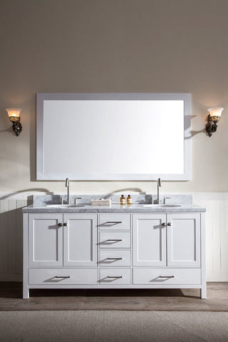 Image of Ariel Cambridge 73" Double Sink Vanity Set in White A073D-WHT