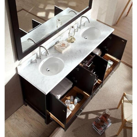 Image of Ariel Cambridge 73" Espresso Modern Double Oval Sink Vanity A073D-ESP
