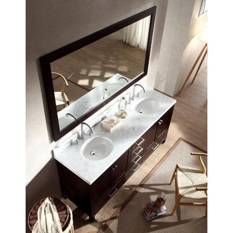 Image of Ariel Cambridge 73" Espresso Modern Double Oval Sink Vanity A073D-ESP