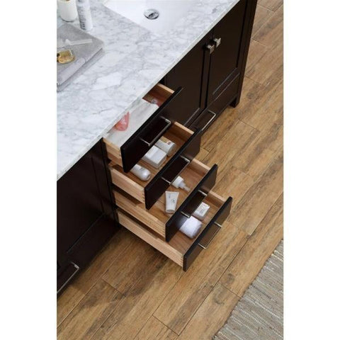 Image of Ariel Cambridge 73" Espresso Modern Double Rectangle Sink Vanity A073D-CWR-ESP