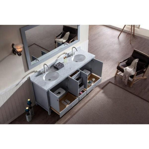 Image of Ariel Cambridge 73" Grey Modern Double Oval Sink Vanity A073D-GRY