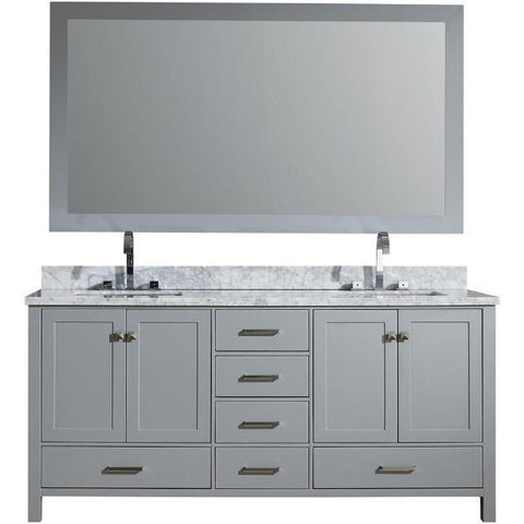Image of Ariel Cambridge 73" Grey Modern Double Rectangle Sink Vanity A073D-CWR-GRY
