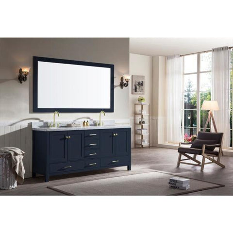 Image of Ariel Cambridge 73" Midnight Blue Modern Double Oval Sink Vanity A073D-MNB