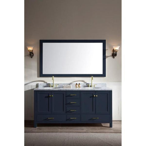 Image of Ariel Cambridge 73" Midnight Blue Modern Double Oval Sink Vanity A073D-MNB