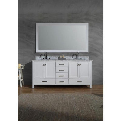 Image of Ariel Cambridge 73" White Modern Double Rectangle Sink Vanity A073D-CWR-WHT