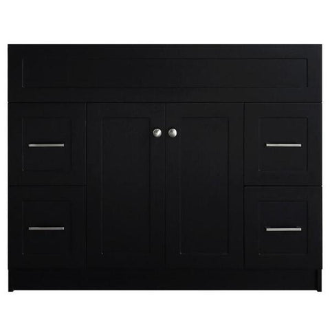 Image of Ariel Hamlet 42" Black Modern Single Sink Bathroom Vanity Base Cabinet F043S-BC-BLK E049S-WHT