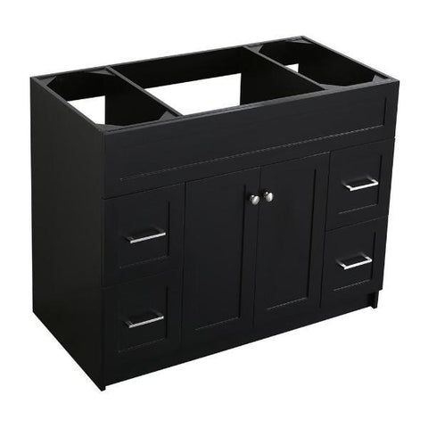 Image of Ariel Hamlet 42" Black Modern Single Sink Bathroom Vanity Base Cabinet F043S-BC-BLK E049S-WHT
