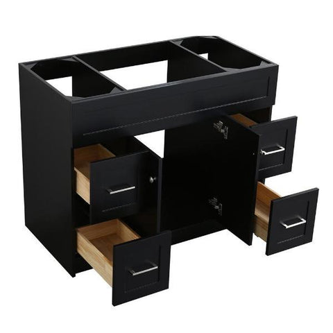 Image of Ariel Hamlet 42" Black Modern Single Sink Bathroom Vanity Base Cabinet F043S-BC-BLK E049S-WHT