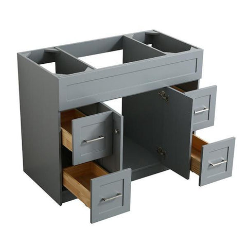 Image of Ariel Hamlet 42" Grey Modern Single Sink Bathroom Vanity Base Cabinet F043S-BC-GRY F043S-BC-BLK