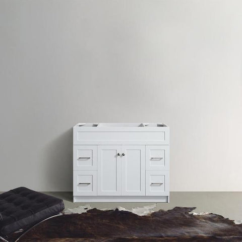 Image of Ariel Hamlet 42" White Modern Single Sink Bathroom Vanity Base Cabinet F043S-BC-WHT F043S-BC-WHT