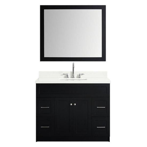 Image of Ariel Hamlet 43" Black Modern Single Sink Vanity Set F043S-WQ-VO-BLK