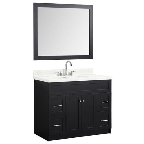 Image of Ariel Hamlet 43" Black Modern Single Sink Vanity Set F043S-WQ-VO-BLK